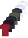 SET OF SEVEN T8569 DEWBERRY BICYCLE COLLAR T-SHIRT-BLACK-WHITE-NAVY-ANTHRACITE-BLUE-KHAKI-BURGUNDY