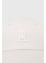 Bavlněná baseballová čepice Tommy Hilfiger šedá barva, s aplikací