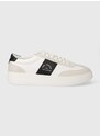 Kožené sneakers boty Karl Lagerfeld KOURT III bílá barva, KL51524