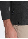 Ombre Clothing Pánský dlouhý rukáv s vaflovou texturou - grafitový V5 OM-LSCL-0109