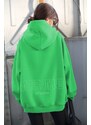 Madmext Mad Girls Green Printed Oversized Sweatshirt
