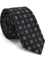 Vzorovaná hedvábná kravata Wittchen, černo šedá, hedvábí