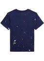 Dětské bavlněné tričko Polo Ralph Lauren tmavomodrá barva, s potiskem