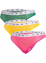 Tommy Hilfiger 3Pack tanga kalhotky UW0UW025240Y0 Yellow/Green/Pink