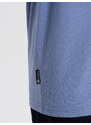 Ombre Clothing Pánské tričko s dlouhým rukávem bez potisku a výstřihem do V - modrá džínovina V9 OM-LSBL-0108