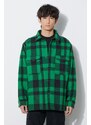 Vlněná bunda Filson Mackinaw zelená barva, přechodná, FMOSH0004
