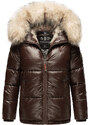 Dámská teplá zimní bunda s kožíškem Tikunaa Premium Navahoo - DARK CHOCO