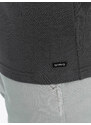 Ombre Clothing Pánské tričko s dlouhým rukávem a knoflíky u výstřihu - grafitová V9 OM-LSCL-0107