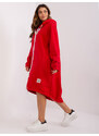 Fashionhunters Červená bavlněná mikina s kapsami