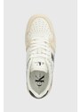 Sneakers boty Calvin Klein Jeans BASKET CUPSOLE LACE MIX NBS SAT bílá barva, YW0YW01446