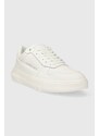 Sneakers boty Calvin Klein Jeans CHUNKY CUPSOLE LOW LTH IN SAT bílá barva, YM0YM00873