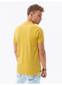 Ombre Clothing Pánská polokošile z piké úpletu - žlutá S1374