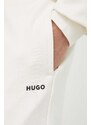 Bavlněné tepláky HUGO bílá barva