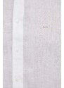 Lněná košile Michael Kors bílá barva, slim, s klasickým límcem