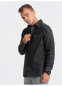 Ombre Clothing Pánská džínová košile na patentky s kapsami - černá V3 OM-SHDS-0115