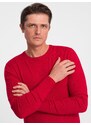 Ombre Classic men's sweater with round neckline - red