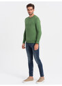 Ombre Classic men's sweater with round neckline - green