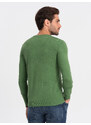 Ombre Classic men's sweater with round neckline - green