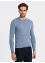 Ombre Classic men's sweater with round neckline - light blue