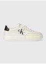 Sneakers boty Calvin Klein Jeans CLASSIC CUPSOLE LOW LACE LTH ML bílá barva, YW0YW01296