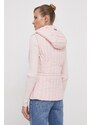 Péřová vesta Tommy Hilfiger růžová barva