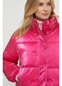 Bunda United Colors of Benetton dámská, růžová barva, zimní, oversize