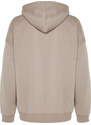 Trendyol Mink Oversize/Wide-Fit Hooded Floral Embroidered Sweatshirt