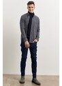 AC&Co / Altınyıldız Classics Men's Grey-navy Blue Slim Fit Slim Fit Button-down Collar Gingham Lumberjack Shirt