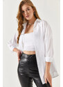 armonika Oversize Long Basic Shirt - White