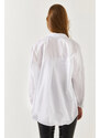 armonika Oversize Long Basic Shirt - White