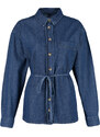 Trendyol Dark Blue Belt Denim Shirt