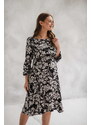 milk & love Těhotenské, kojící šaty, dl.rukáv, Lovely Midi Dress Black print
