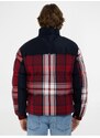 Červeno-modrá pánská zimní prošívaná bunda Tommy Hilfiger New Yor - Pánské