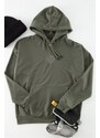 Trendyol Khaki Oversize/Wide-Fit Hooded Floral Embroidered Sweatshirt