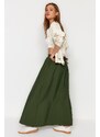 Trendyol Khaki A-line Parachute Fabric Maxi Woven Skirt