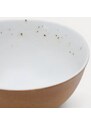 Hnědo-bílá keramická miska Kave Home Publia 16,5 cm