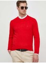 Bavlněný svetr Tommy Hilfiger červená barva, lehký