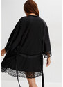 bonprix Kimono a negližé (2dílná souprava) Černá