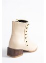 Fox Shoes Beige Staple Detailed Women's Boots
