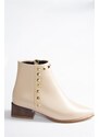 Fox Shoes Beige Staple Detailed Women's Boots