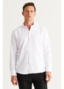 AC&Co / Altınyıldız Classics Men's White Slim Fit Slim Fit Italian Collar Dobby Shirt.