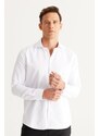 AC&Co / Altınyıldız Classics Men's White Slim Fit Slim Fit Italian Collar Dobby Shirt.