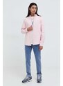 Košile Tommy Jeans růžová barva, regular, s límečkem button-down