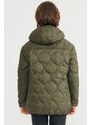 River Club Boy's Onion Patterned Fiber Inside Water and Windproof Khaki Hooded Coat