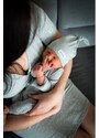 Moniel overal + čepice souprava do porodnice pro novorozence Dots mintová