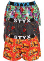 3PACK dámské trenky Styx art sportovní guma vícebarevné (3T15245)