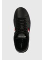 Kožené sneakers boty Tommy Hilfiger SUPERCUP LTH STRIPES ESS černá barva, FM0FM04895