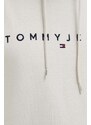 Mikina Tommy Jeans pánská, béžová barva, s kapucí, s aplikací