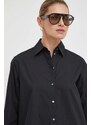 Košile Karl Lagerfeld černá barva, relaxed, s klasickým límcem