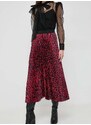 Sukně Karl Lagerfeld červená barva, midi, áčková
